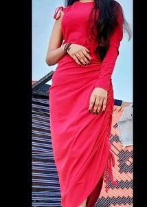 Red Solid Dress