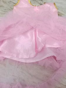 3-4 Yr Pink Net Princess Frock With Legging.