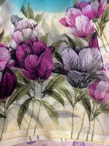 Beautiful Flower Border Chiffon Saree
