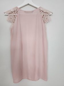 ZARA PINK LACE EMBROIDERY DETAIL SLEEVES LIGHT