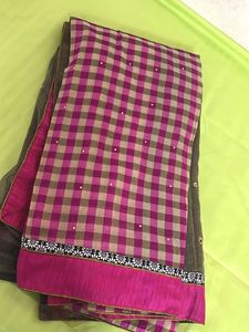 Elegant Checkered Saree