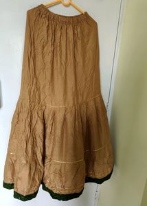 Ethnic Skirt Free Size Gold Colour