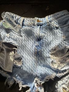 Distressed Denim Shorts
