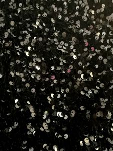 Green Fuzzy Top Black Sequin Dress