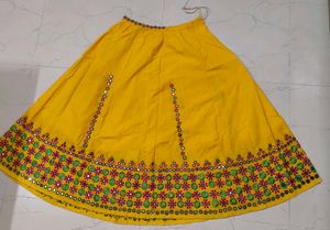 Yellow Embroidered Ethnic Skirt