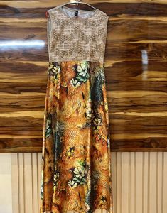 Satin Silk Dress With Embroidery