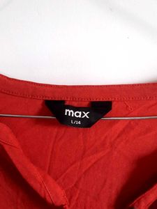 Max Orange Henley Long Sleeve Top