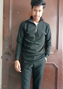 Premium Black Half-Zip High Neck For Men.