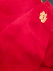 Red Embroidered Saree