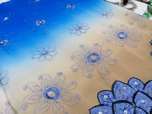 Embroidered Blue Saree With Blouse