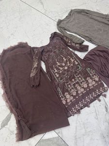 Combo Mauve Pakistani Suit Set With Pakistan Kurta