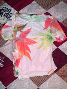 Floral Print Sheer Top
