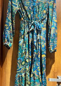 Paisley Print Long Sleeve Dress