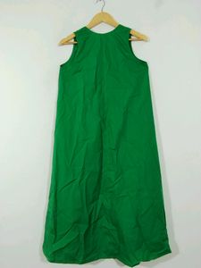 Oziss Green Plain Western Dress (Women)