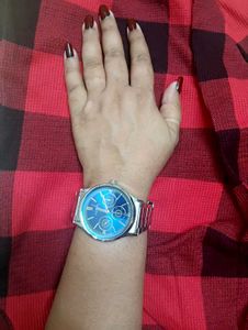 Fossil (Copy) Blue Dial Stainless Steel Watch