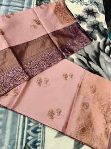 Elegant Pink &amp; Blue Silk Saree