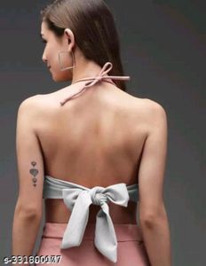 White Halter Crop Top