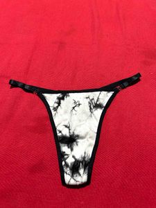 Tie-Dye Print Thong Panty (Black &amp; White)