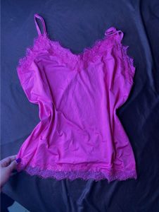 Hot Pink Lace Cami Size - L/XL