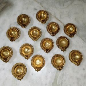 Brass Dhan Kuber Diya (Pack Of 14)