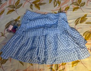 h&amp;m blue skirt