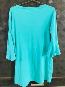 Bell sleeves cyan Tunic - Shirt Dress