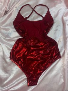 Red Metallic 🥀Bodysuit/Swimsuit Sexy💋❤️‍🔥