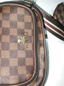 Brown Checkered Belt Bag