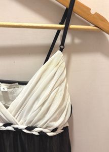 Elegant Black &amp; White Slip Dress