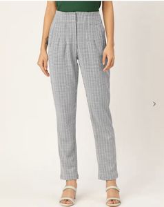 Zara Dupe Black &amp; White Checked Formal Trouser