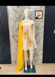 Embroidered Cord Set With Dupatta