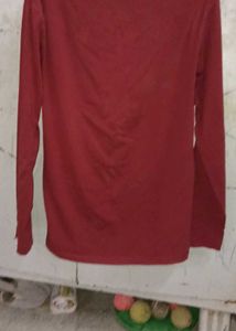 Red Long Sleeve Shirt with Straps