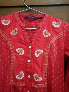 Red Embroidered Dress
