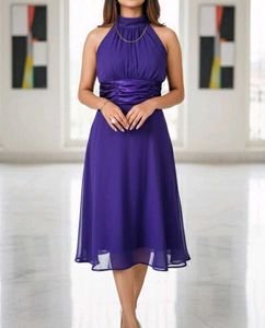 Elegant Purple Midi Dress