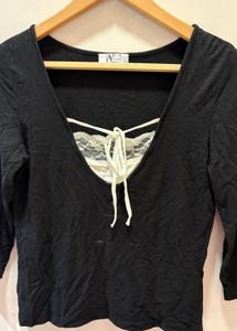 Beautiful Vintage Lace Trim Top