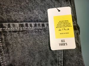 Charcoal Multi Pocket Wide Leg Denim