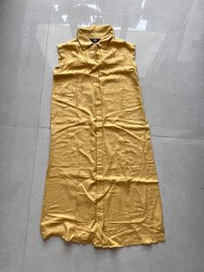MAX yellow sleeveless T-shirt dress with belt