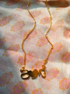 Golden plated anti tarnish Ms Initial Necklace
