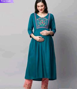 Blue Maternity Anarkali Kurta