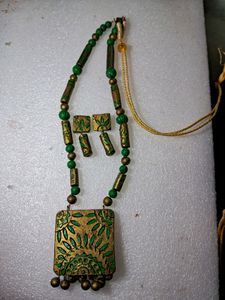 Handmade Square Green Terracotta Jewellery