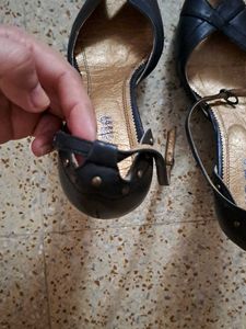 Black Open Toe Flats