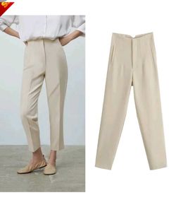 Zara High Waist off white Pant