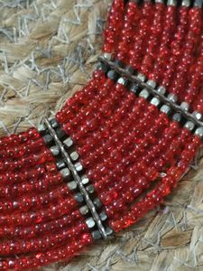 Vintage Brass And Glass Beads Necklace
