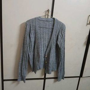 Grey Knit Cardigan