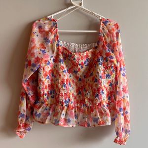 Floral Smocked Top