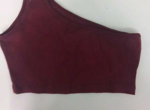 Burgundy One-Shoulder Top