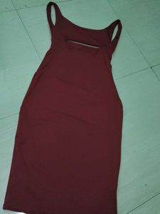 Chic Maroon Bodycon Mini Dress