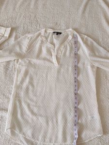 Elegant  Off- White Sheer Blouse EXPRESS