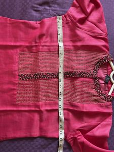 Pink Embellished Kurta