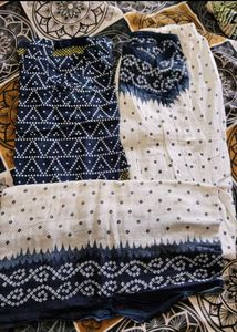 Blue Printed Kurta Set